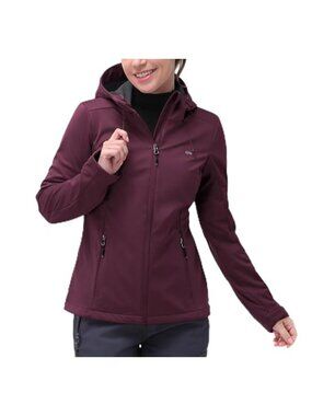 Women's Softshell Jacket Waterproof Lightweight Windbreaker Hooded
